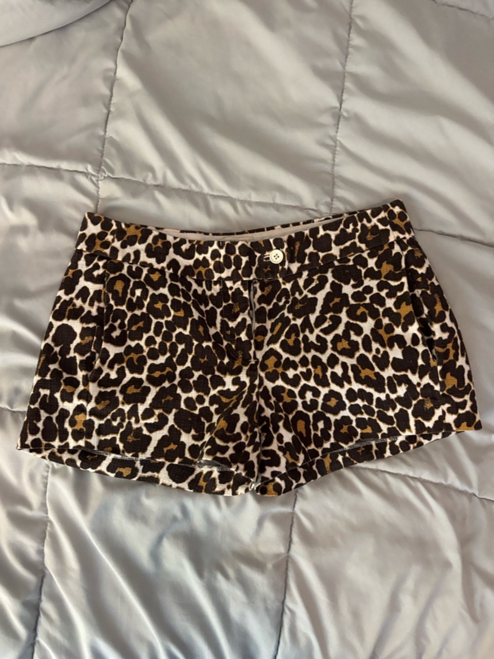 J. Crew Leopard Print Shorts in Brown Black White